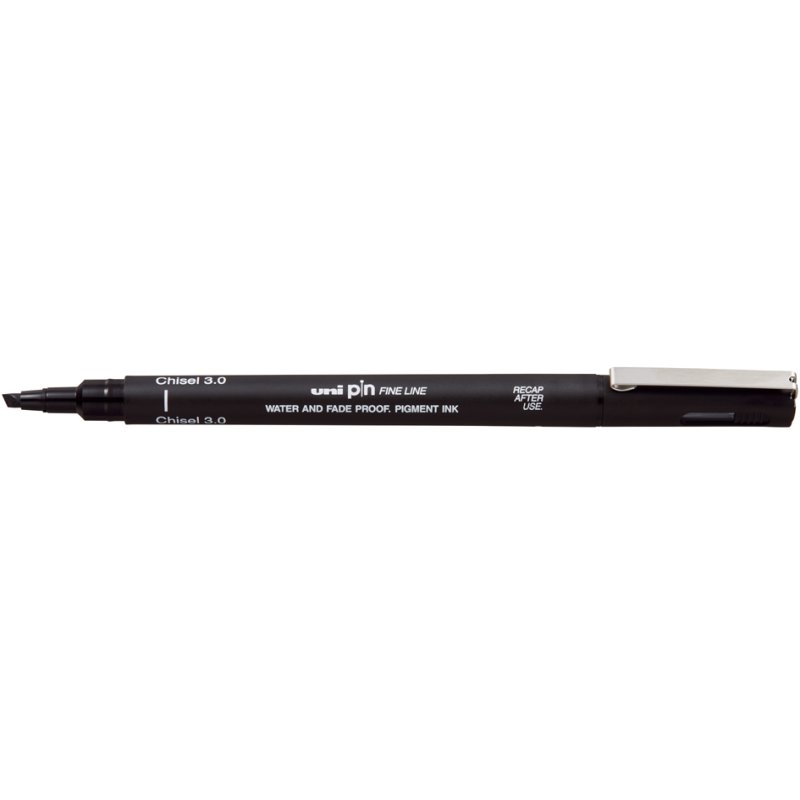 uni-ball fineliner PIN Chisel, keilpunt, zwart, 1,0 mm